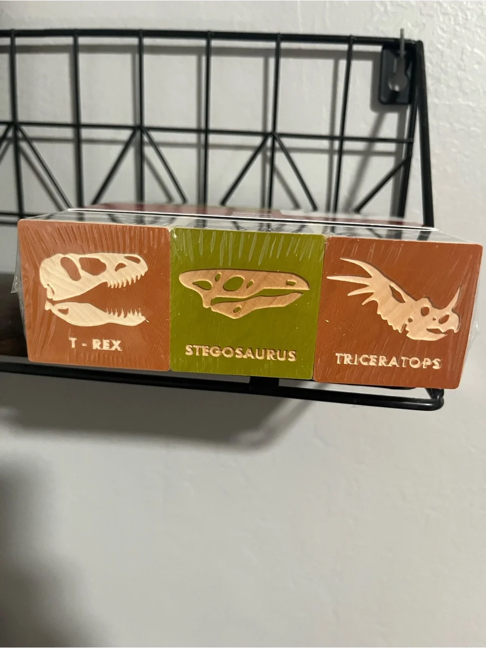 Uncle Goose Dinosaur Wooden Blocks - Colorful Dino 9-Piece Set NEW